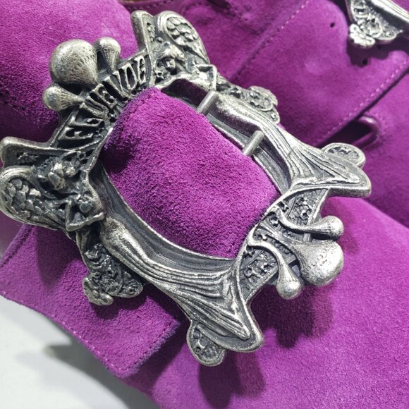 Fluevog  - Truth  Luiza Loafers with Angel Buckle  - Purple (Magenta) - Picture 4 of 12